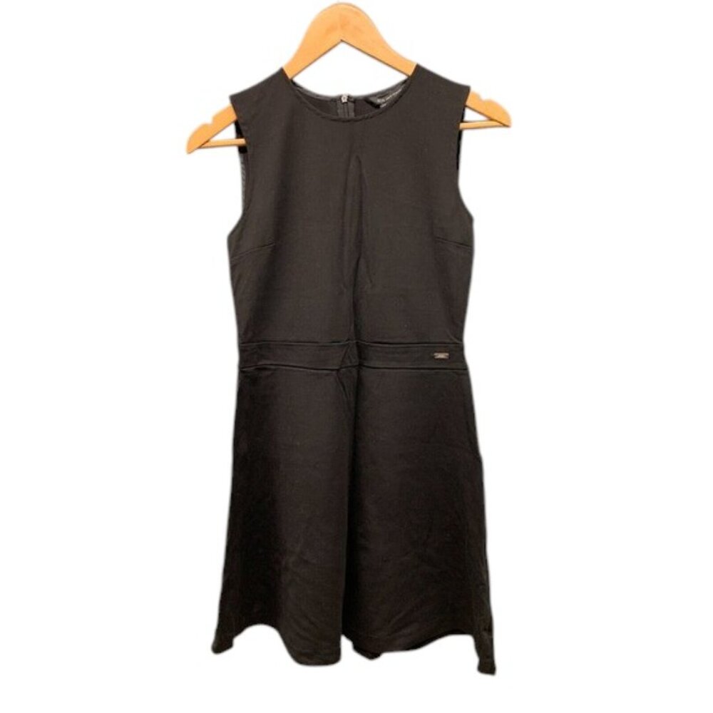 Armani Exchange Sleeveless Black Dress Womens M Zipper Back Fitted Cocktail Part